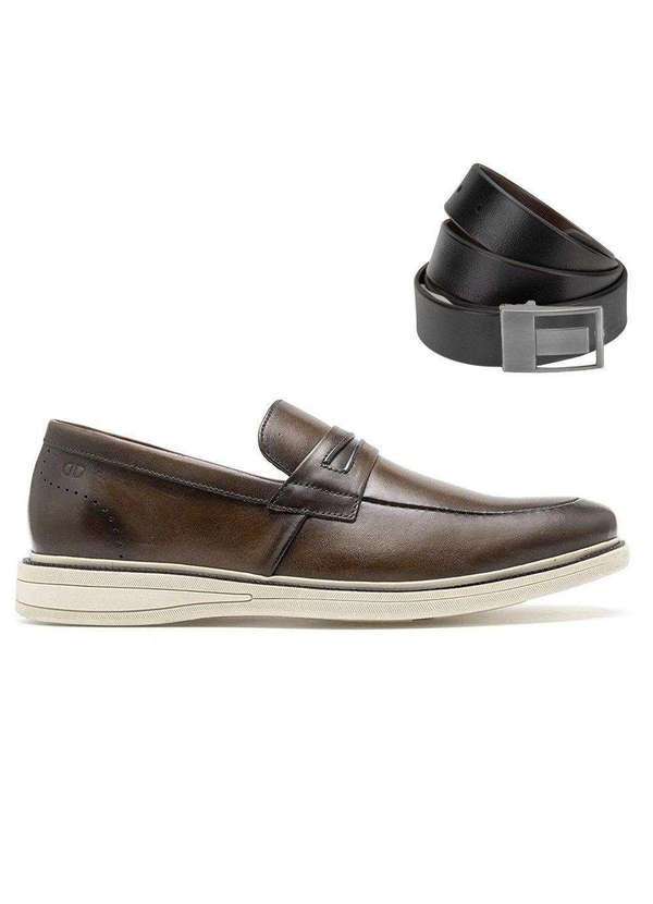 Democrata - Kit Sapato Democrata Bay Masculino e Cinto Marrom