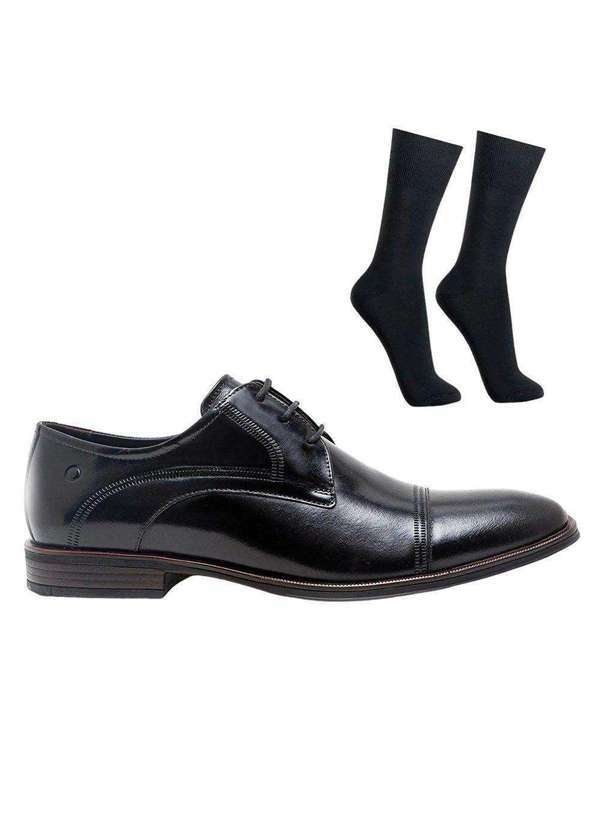 Democrata - Kit Sapato Democrata Clooney Masculino e par de Meia Preto