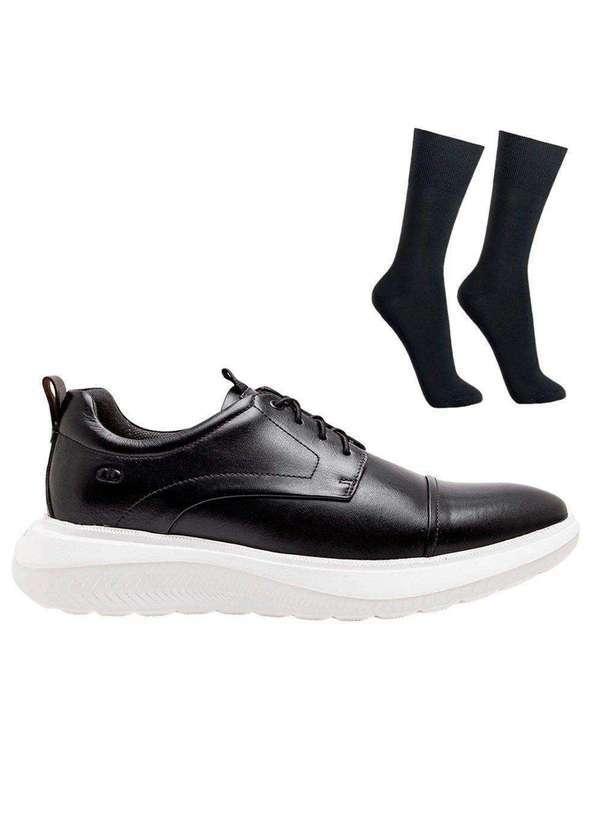 Democrata - Kit Sapato Democrata Metropolitan Collin Masculino e par de Meia Preto