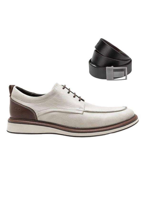 Democrata - Kit Sapato Democrata Metropolitan James Masculino e Cinto Branco