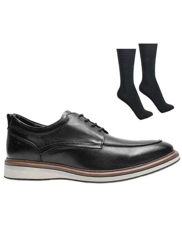 Democrata - Kit Sapato Democrata Metropolitan James Masculino e par de Meia Preto