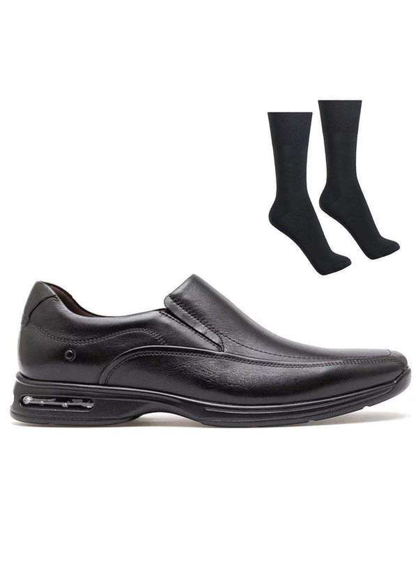 Democrata - Kit Sapato Democrata Smart Comfort Masculino e par de Meia Preto
