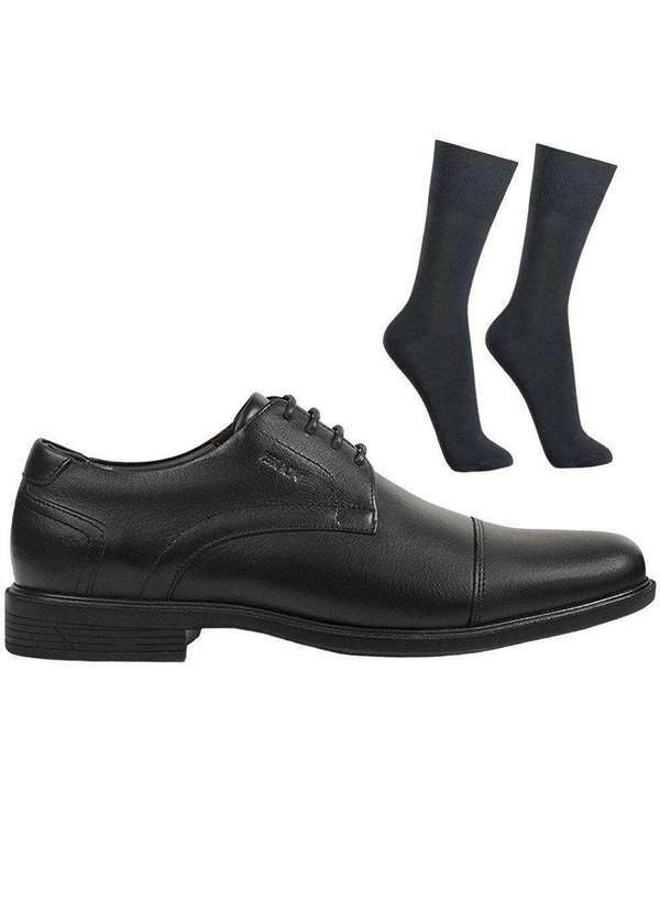Ferracini - Kit Sapato Ferracini Berlim Masculino e par de Meia Preto
