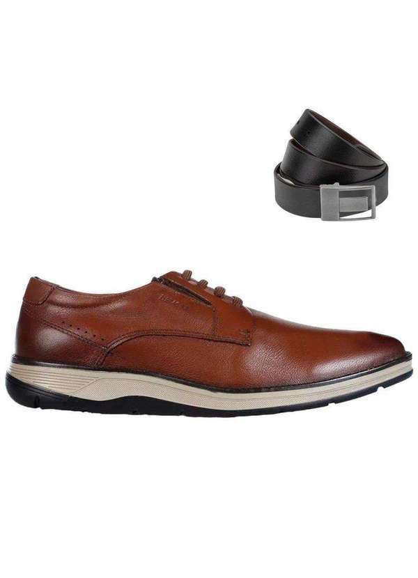 Ferracini - Kit Sapato Ferracini Fluence Dallas Masculino e Cinto Marrom