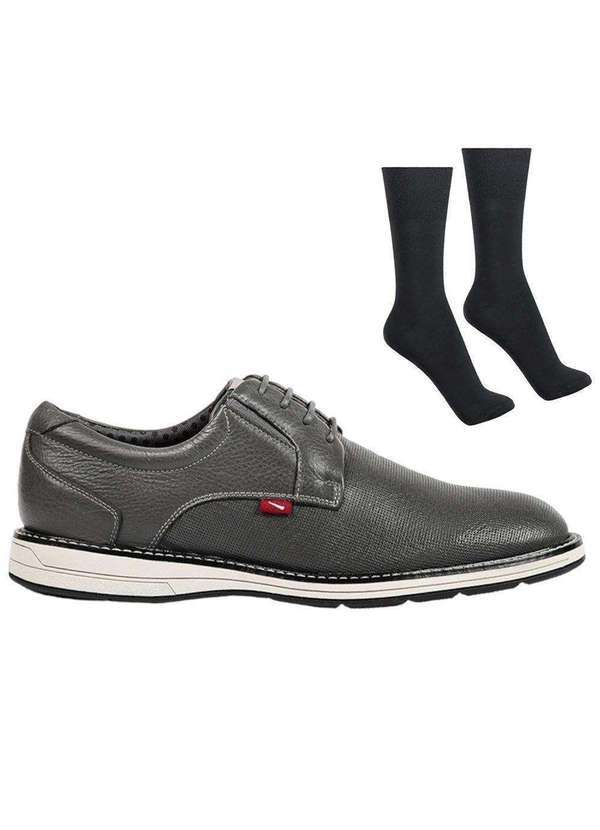 Ferracini - Kit Sapato Ferracini Kingston Masculino e par de Meia Cinza