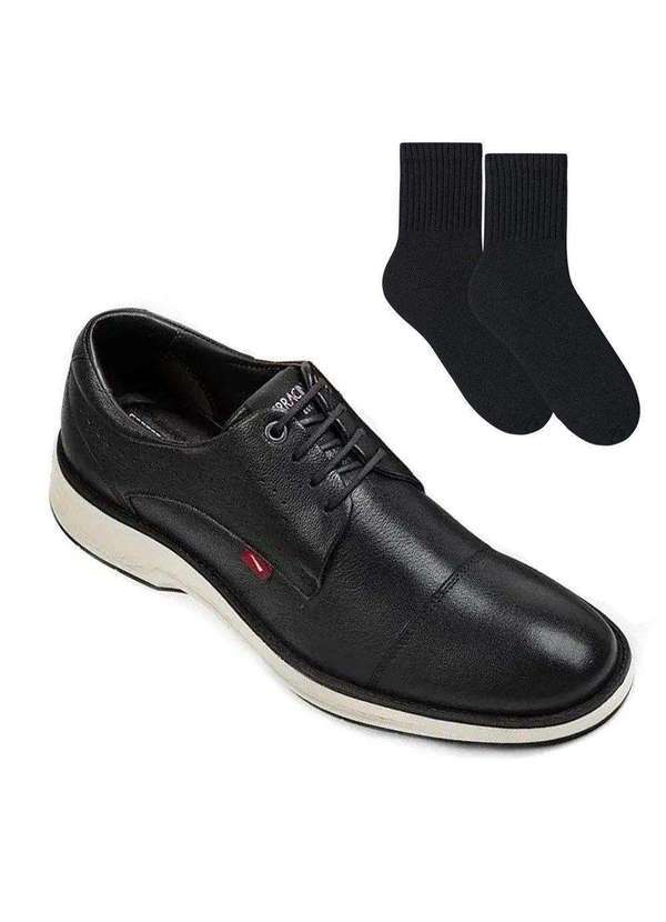 Ferracini - Kit Sapato Ferracini Sky Masculino e par de Meia Preto