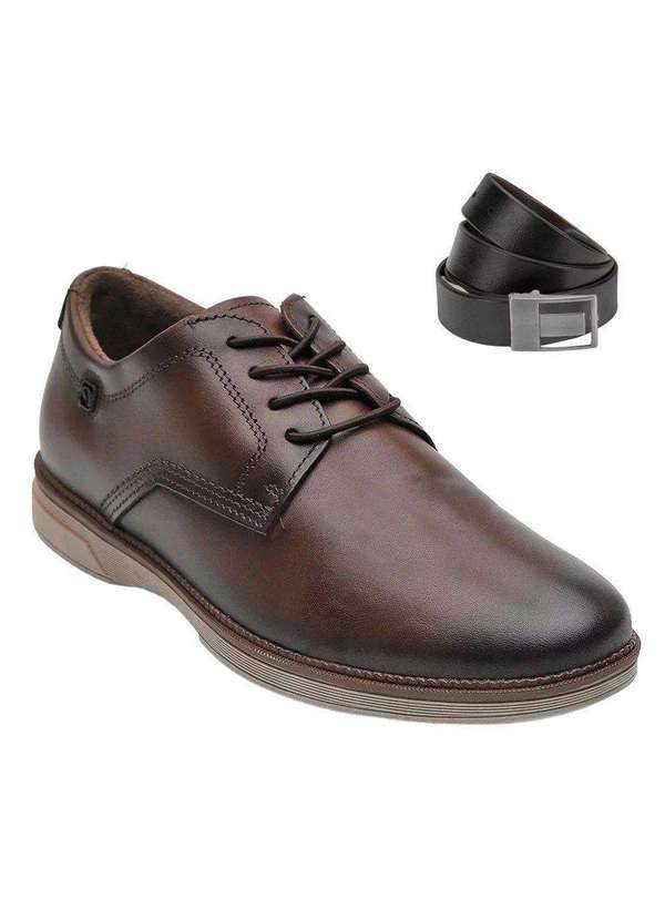 Pegada - Kit Sapato Pegada Cardiff Masculino e Cinto Marrom