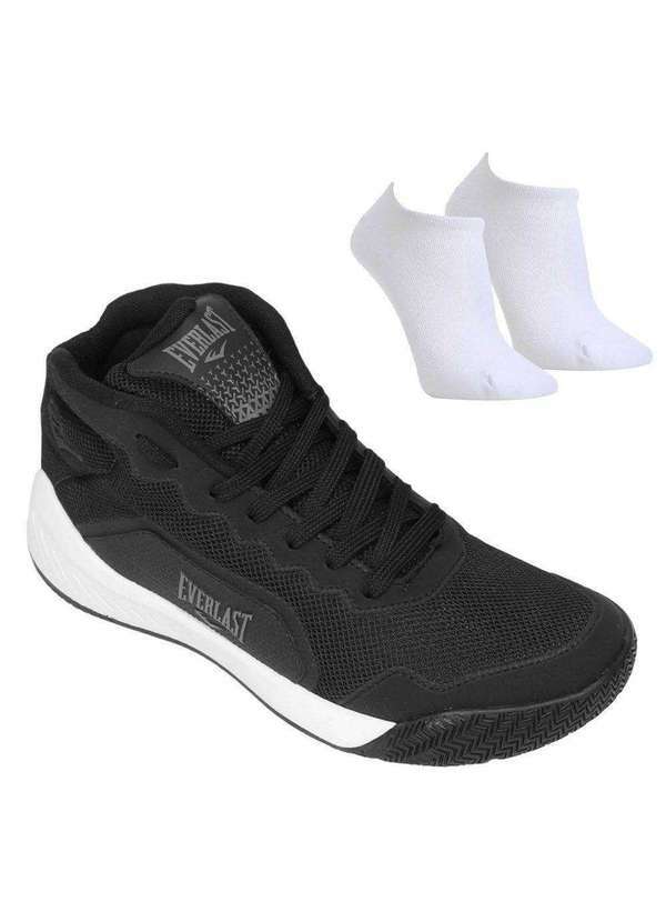 Everlast - Kit Tênis Everlast Range Hi Masculino e Meia Preto