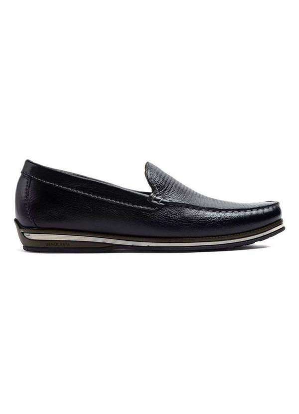 Democrata - Sapato Democrata Mocassim Denim Flow Masculino Preto