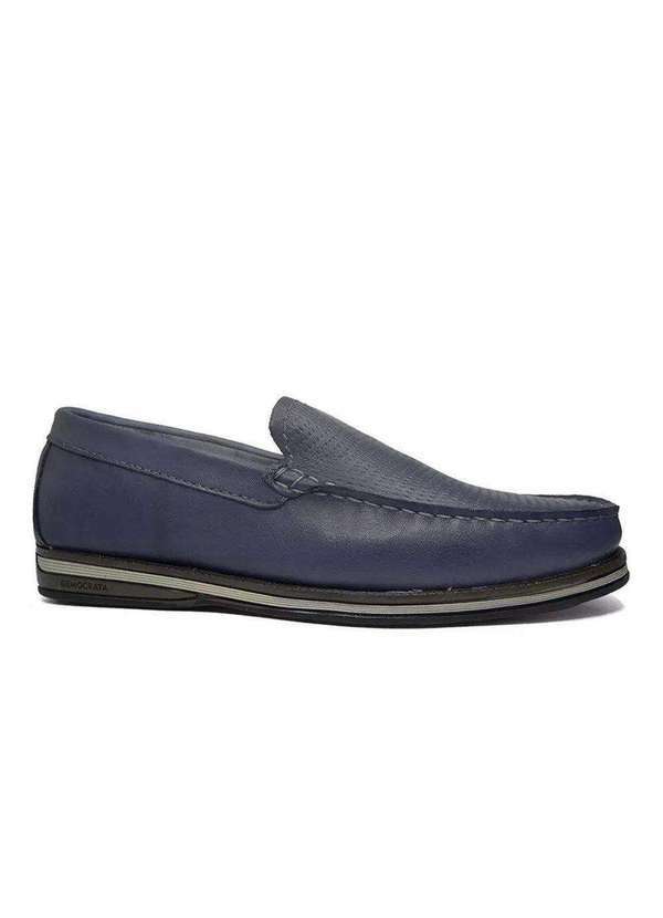 Democrata - Sapato Democrata Mocassim Easy Ted Couro Masculino Azul