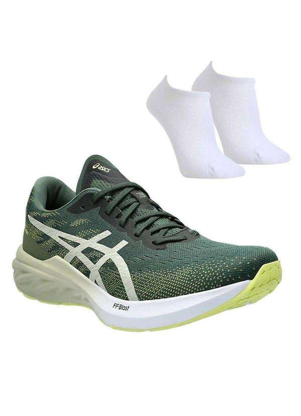 Asics - Kit Tênis Asics Dynablast 3 Masculino e par de Meia Verde