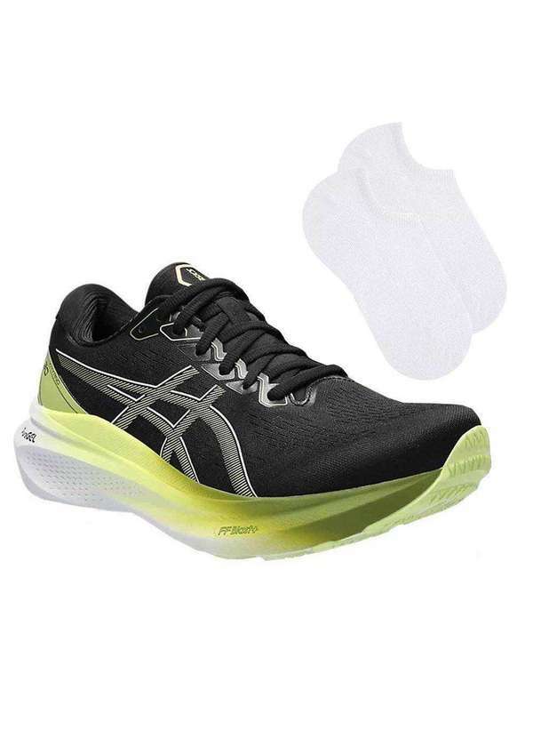 Asics - Kit Tênis Asics Gel-Kayano 30 Masculino e par de Meia Preto