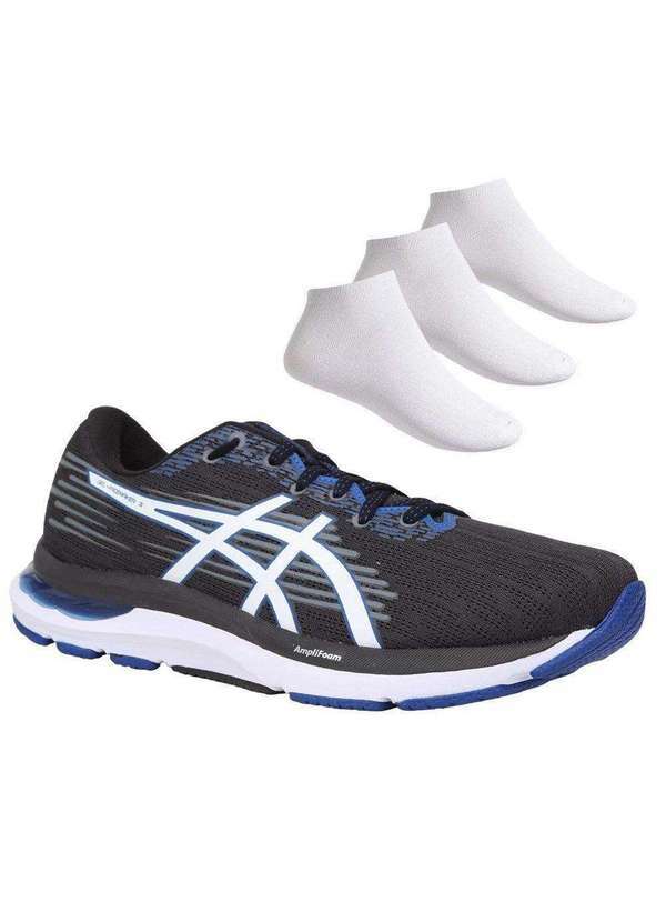 Asics - Kit Tênis Asics Gel-Pacemaker 3 Masculino e 3 pares de Meias Cinza