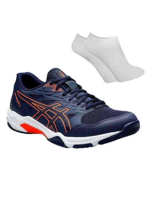 Asics - Kit Tênis Asics Gel-Rocket 11 Masculino e par de Meia Azul