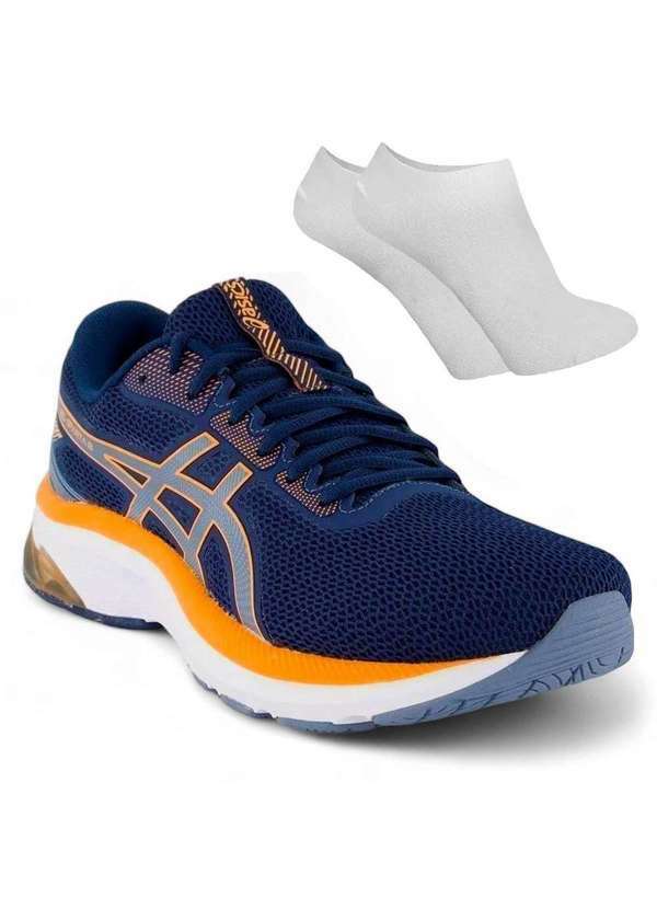 Asics - Kit Tênis Asics Gel-Sparta 2 Masculino e par de Meia Azul