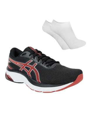 Kit Tênis Asics Gel-Sparta Masculino e par de Meia Preto