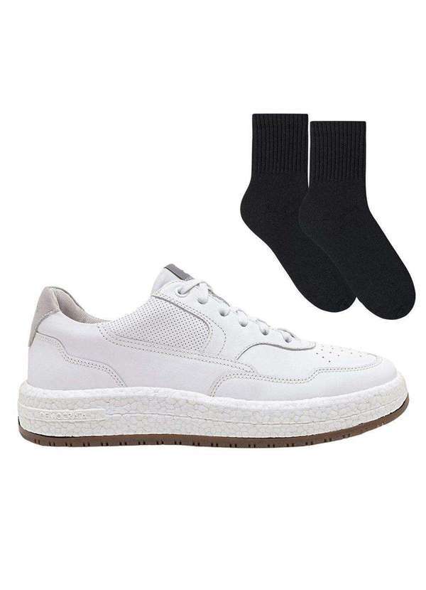 Democrata - Kit Tênis Democrata Drake Pulse Masculino e par de Meia Branco