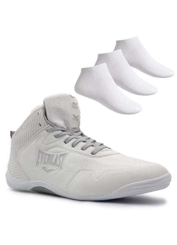 Everlast - Kit Tênis Everlast Boxer Unissex e 3 pares de Meias Branco