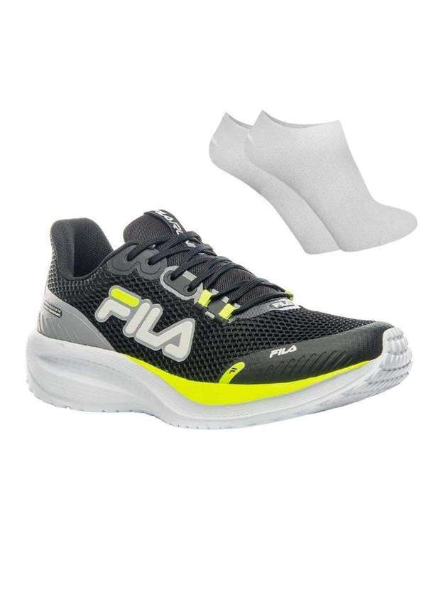 Fila - Kit Tênis Fila Athlon Masculino e par de Meia Preto