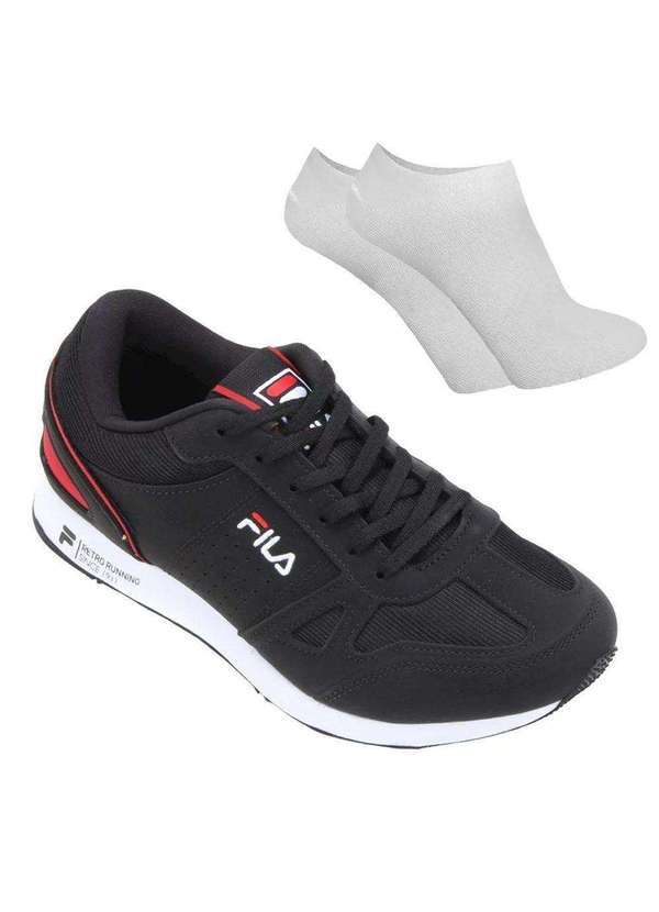 Fila - Kit Tênis Fila Classic Runner Sl Masculino e par de Meia Preto