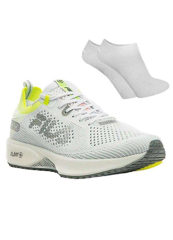 Fila - Kit Tênis Fila Float Prime Masculino e par de Meia Branco