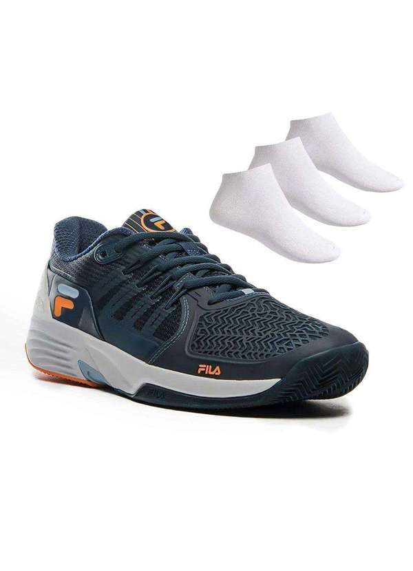 Fila - Kit Tênis Fila Float Verve Clay Masculino e 3 pares de Meias Azul