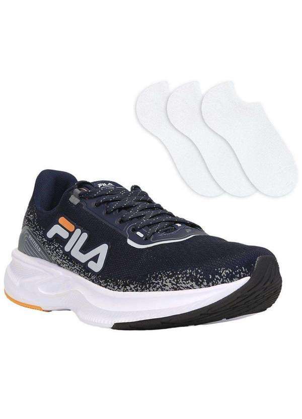 Fila - Kit Tênis Fila Outfield Masculino e 3 pares de Meias Azul