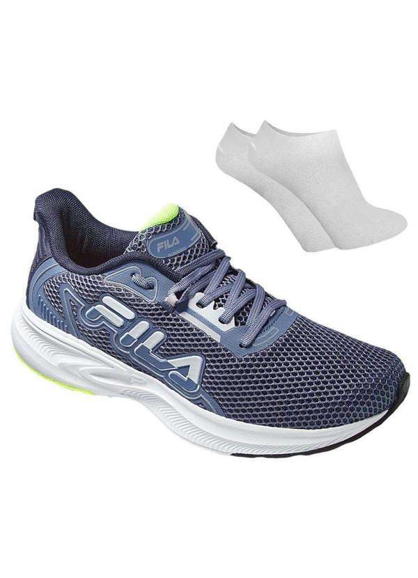 Fila - Kit Tênis Fila Racer Wings Masculino e par de Meia Azul