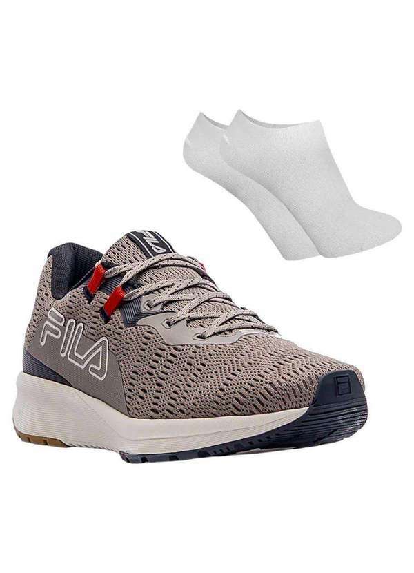 Fila - Kit Tênis Fila Ride Masculino e par de Meia Cinza