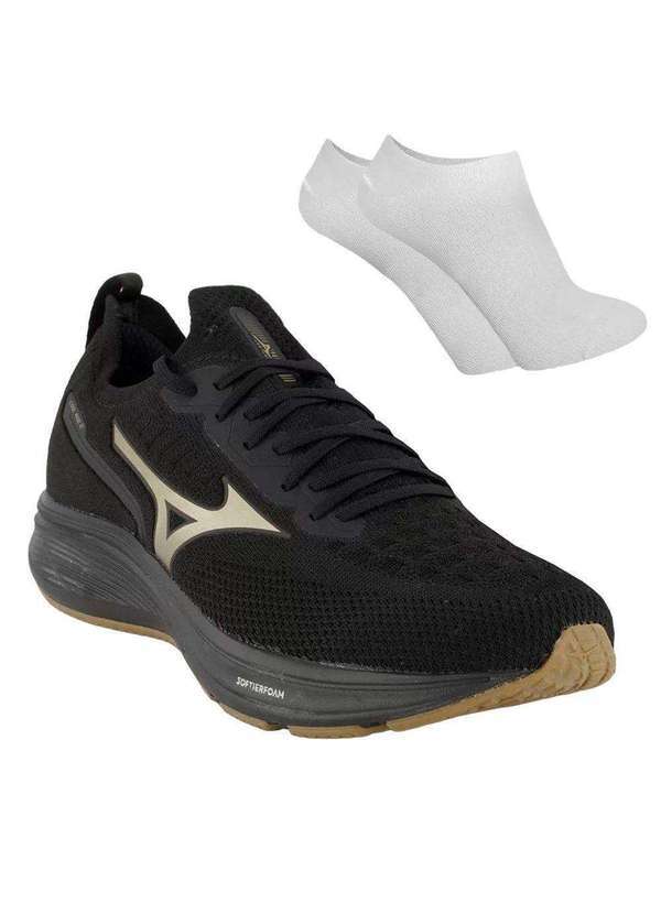 Mizuno - Kit Tênis Mizuno Cool Ride 2 Masculino e par de Meia Preto