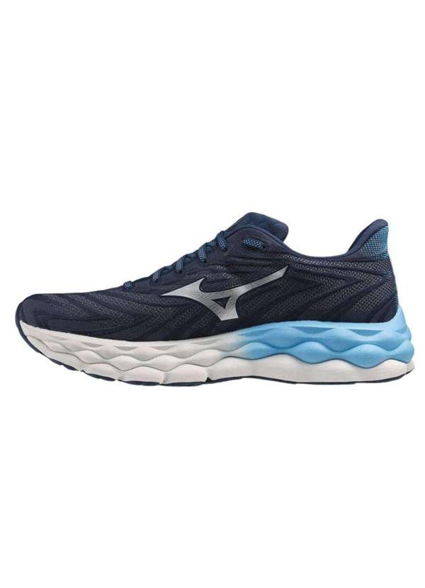 Mizuno - Kit Tênis Mizuno Wave Sky 8 Masculino e par de Meia Azul 2
