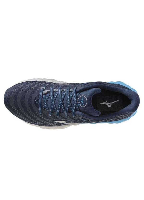 Mizuno - Kit Tênis Mizuno Wave Sky 8 Masculino e par de Meia Azul 4