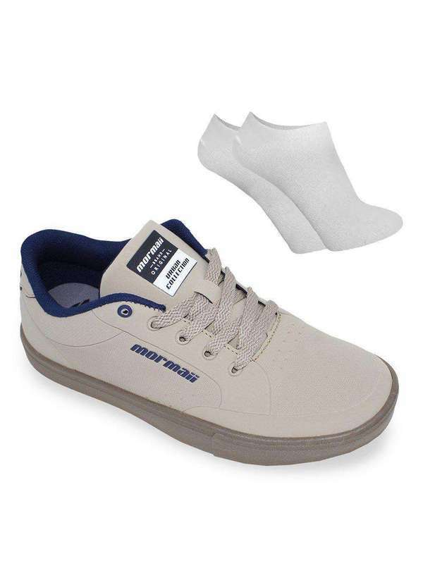 Mormaii - Kit Tênis Mormaii Urban One Unissex e par de Meia - Bege