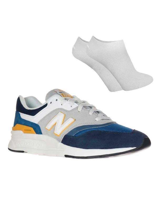 New Balance - Kit Tênis New Balance 997h Masculino e par de Meia Azul