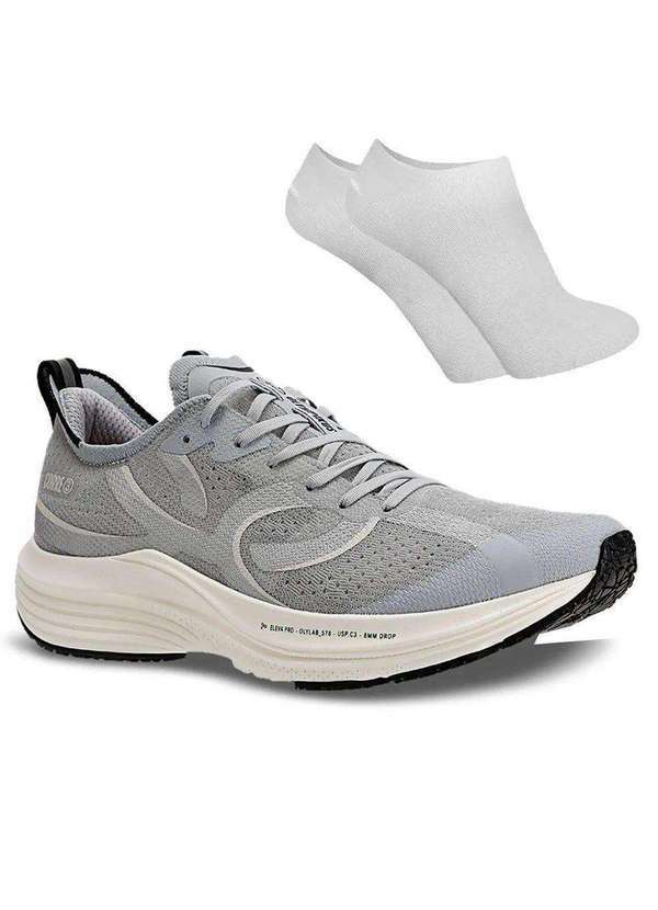 Olympikus - Kit Tênis Olympikus Corre 3 Unissex e par de Meia - Cinza