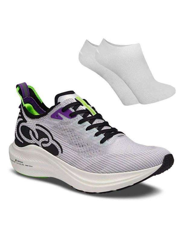 Olympikus - Kit Tênis Olympikus Corre Grafeno 2 Masculino e par de Meia Branco