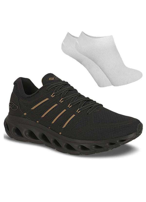 Olympikus - Kit Tênis Olympikus Cyber 4 Masculino e par de Meia - Preto