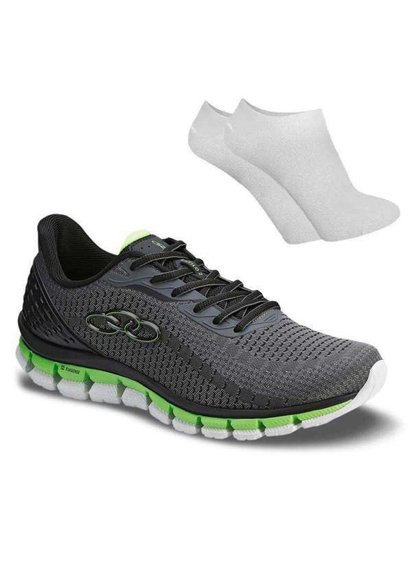 Olympikus - Kit Tênis Olympikus Estilo 2 Masculino e par de Meia Cinza