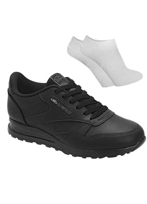 Olympikus - Kit Tênis Olympikus Jogging 100 Unissex e par de Meia Preto