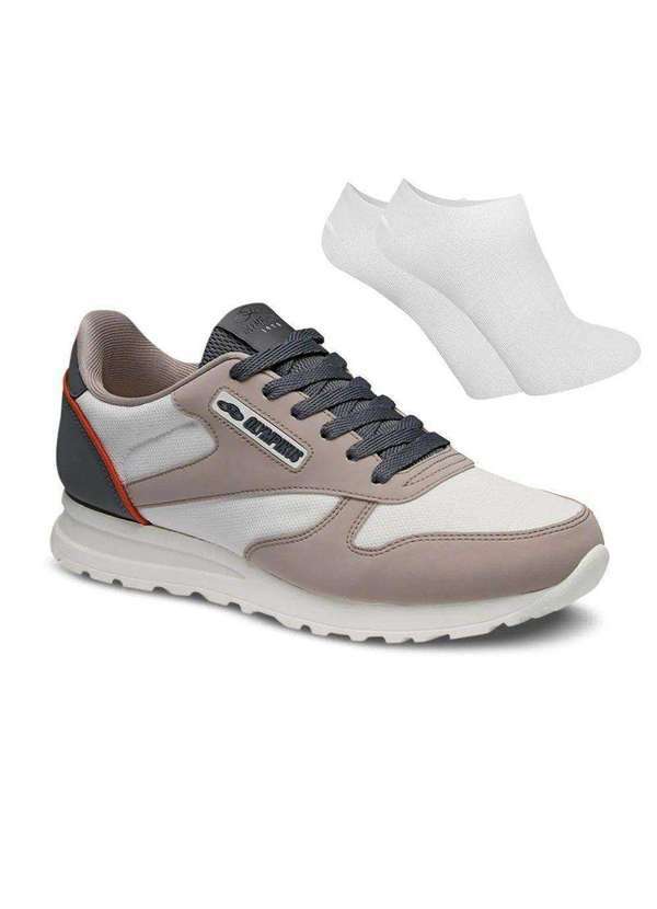 Olympikus - Kit Tênis Olympikus Jogging 101 Unissex e par de Meia - Bege