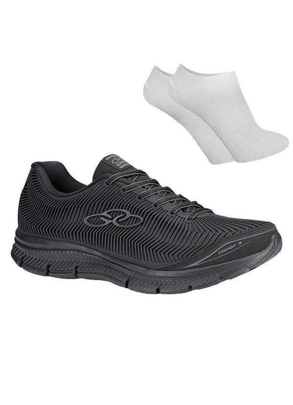Olympikus - Kit Tênis Olympikus Proof 3 Unissex e par de Meia - Preto