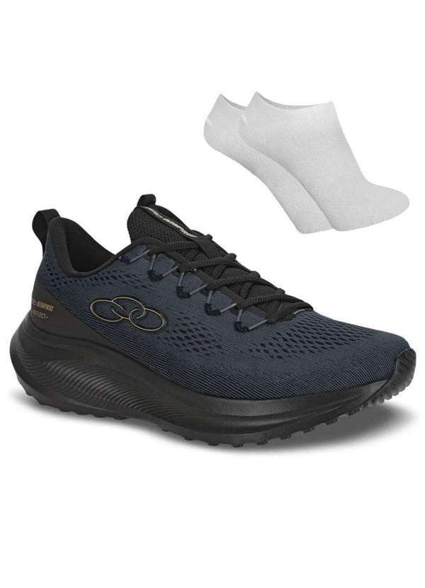 Olympikus - Kit Tênis Olympikus Reflect Unissex e par de Meia Cinza