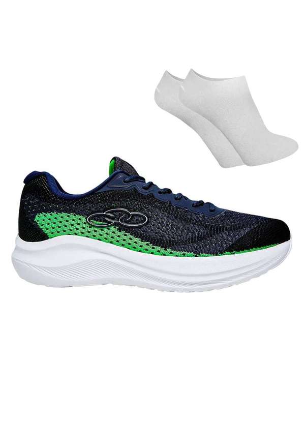 Olympikus - Kit Tênis Olympikus Soma Unissex e par de Meia Azul