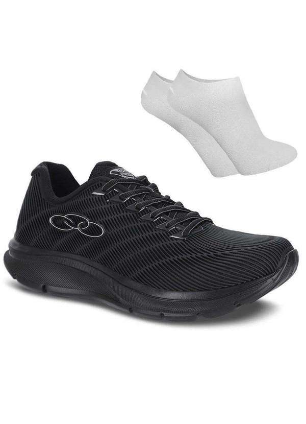 Olympikus - Kit Tênis Olympikus Venum Unissex e par de Meia - Preto