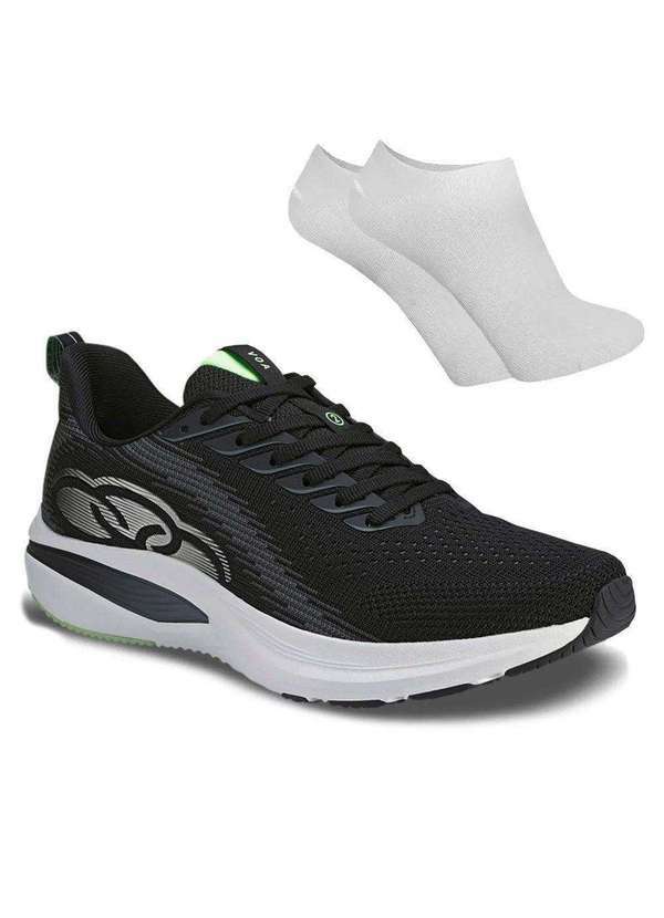 Olympikus - Kit Tênis Olympikus Voa 2 Masculino e par de Meia Preto