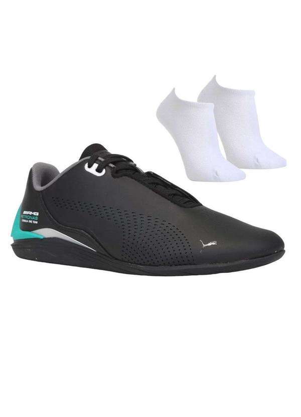 Puma - Kit Tênis Puma Mercedes F1 Masculino e par de Meia Preto