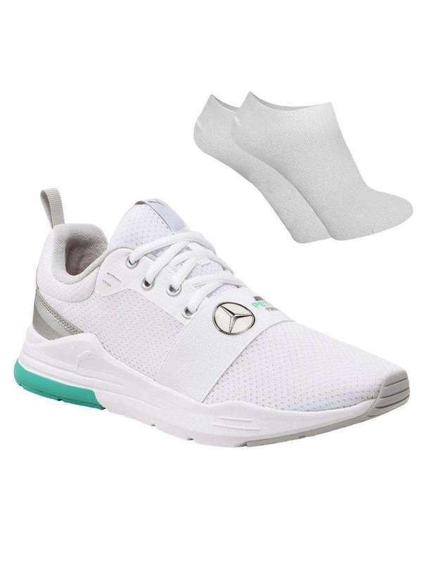 Puma - Kit Tênis Puma Mercedes F1 Wired Run Masculino e Meia Branco