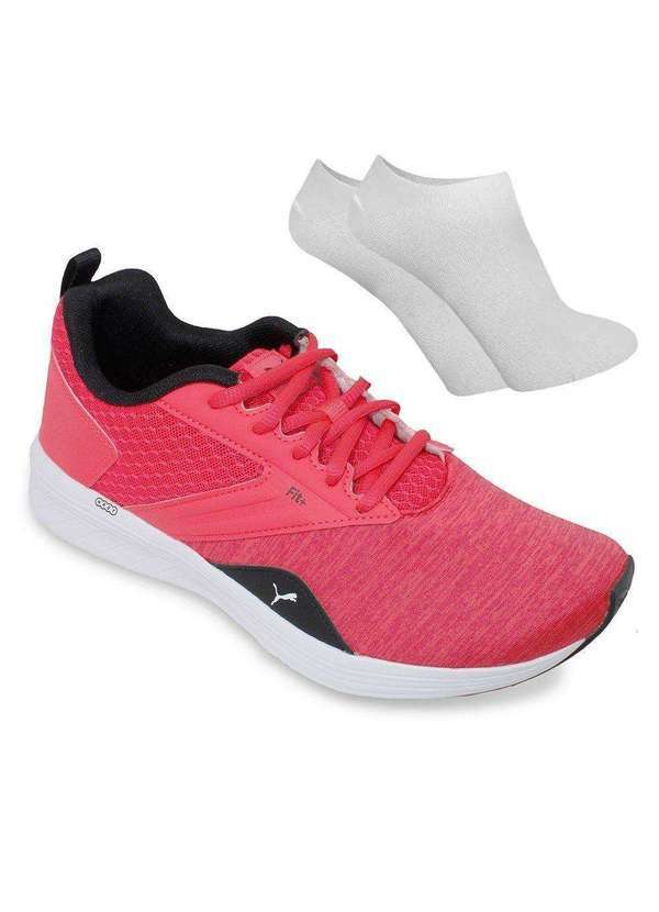 Puma - Kit Tênis Puma Nrgy Comet Masculino e par de Meia Rosa