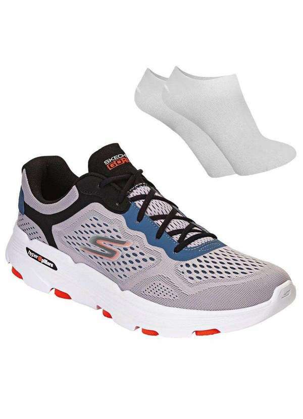 Skechers - Kit Tênis Skechers Go Run 7.0 Masculino e par de Meia Cinza