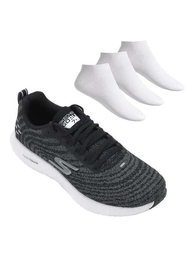 Skechers - Kit Tênis Skechers Go Run 7 Masculino e 3 pares de Meias Preto